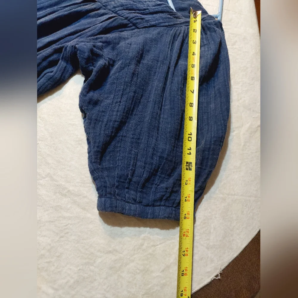 Free People Blue Boho Mini Dress size XS Free Loose Fit Grunge Flowy Goblincore